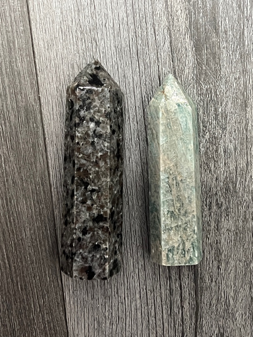 Polish Crystal duo/ Yooperlite Tower & Amazonite tower